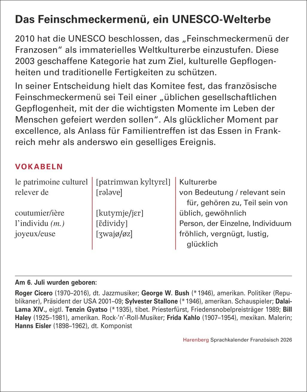 Bild: 9783840035845 | Französisch Sprachkalender 2026 - Französisch lernen leicht gemacht...
