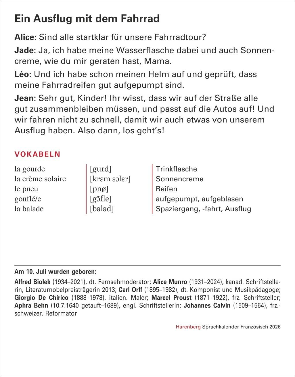 Bild: 9783840035845 | Französisch Sprachkalender 2026 - Französisch lernen leicht gemacht...