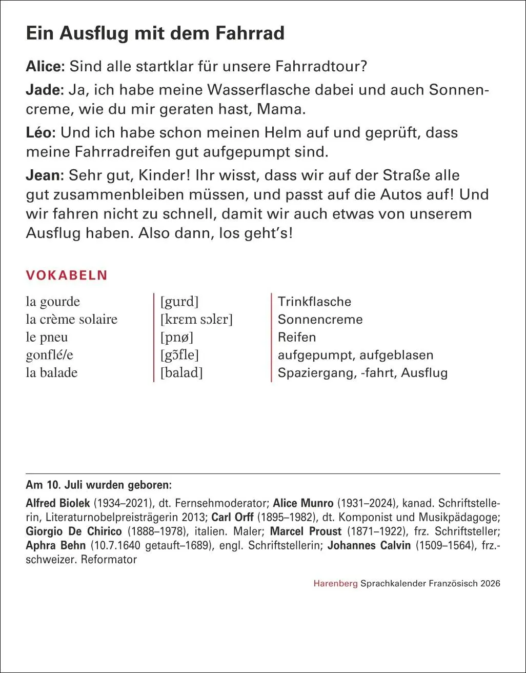Bild: 9783840035845 | Französisch Sprachkalender 2026 - Französisch lernen leicht gemacht...