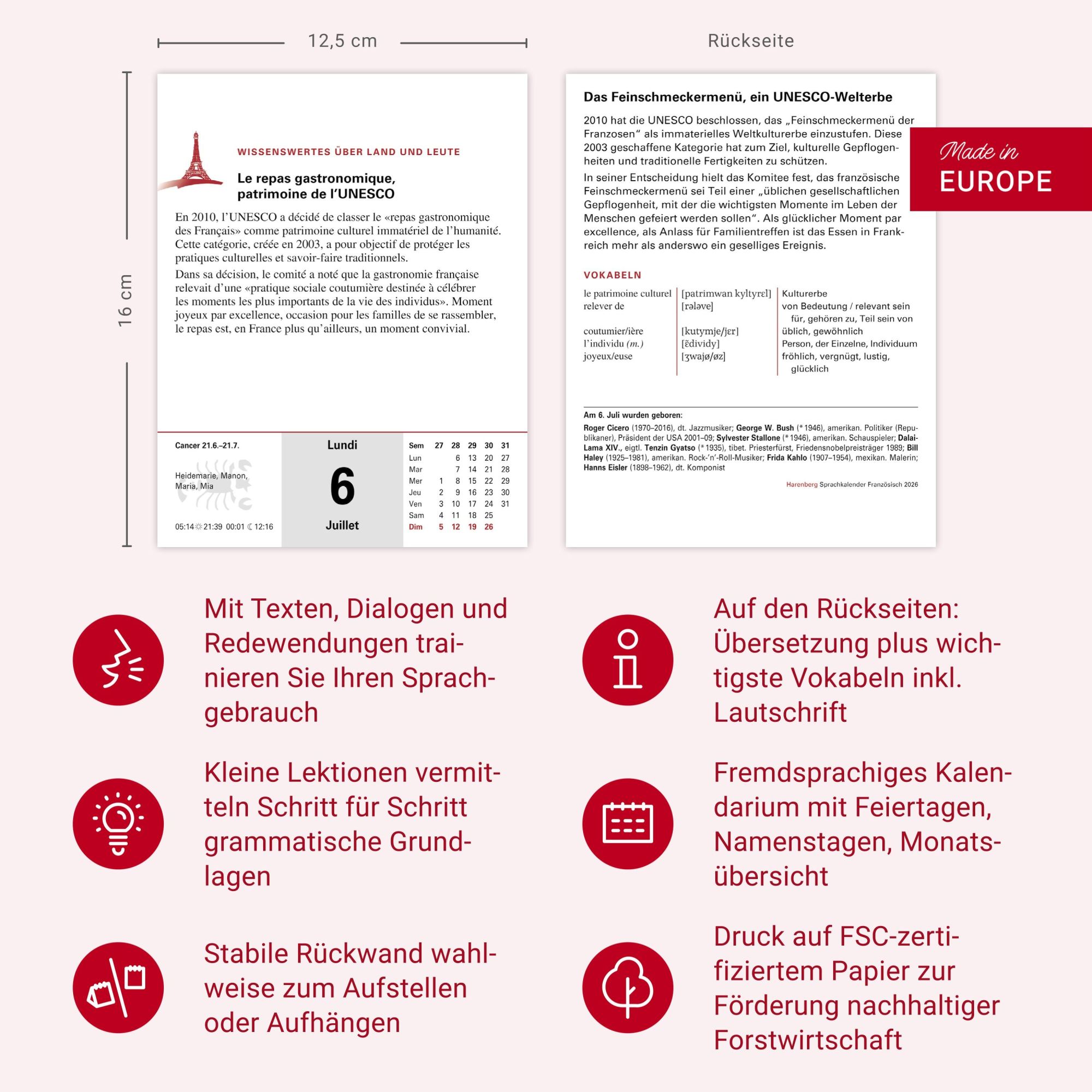 Bild: 9783840035845 | Französisch Sprachkalender 2026 - Französisch lernen leicht gemacht...