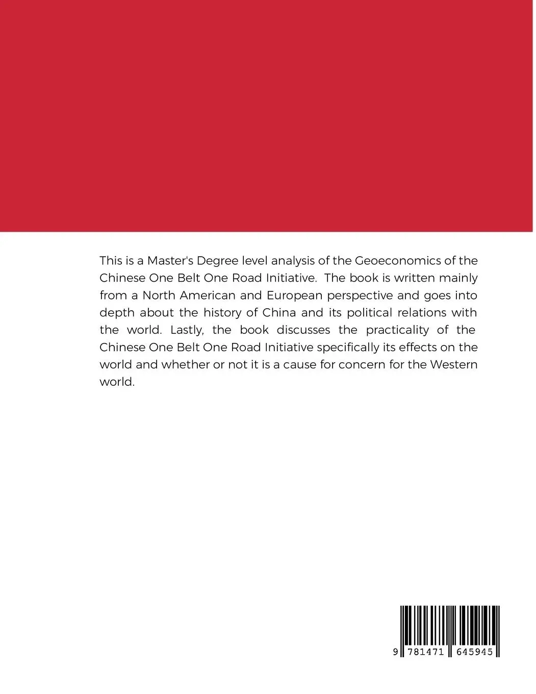 Rückseite: 9781471645945 | The Geoeconomics of the One Belt One Road Initiative | Martinaios