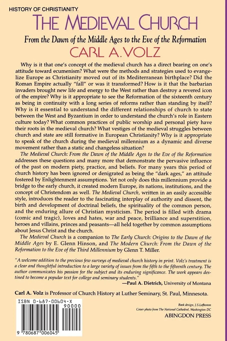 Rückseite: 9780687006045 | The Medieval Church | Carl A. Volz | Taschenbuch | Englisch | 1997