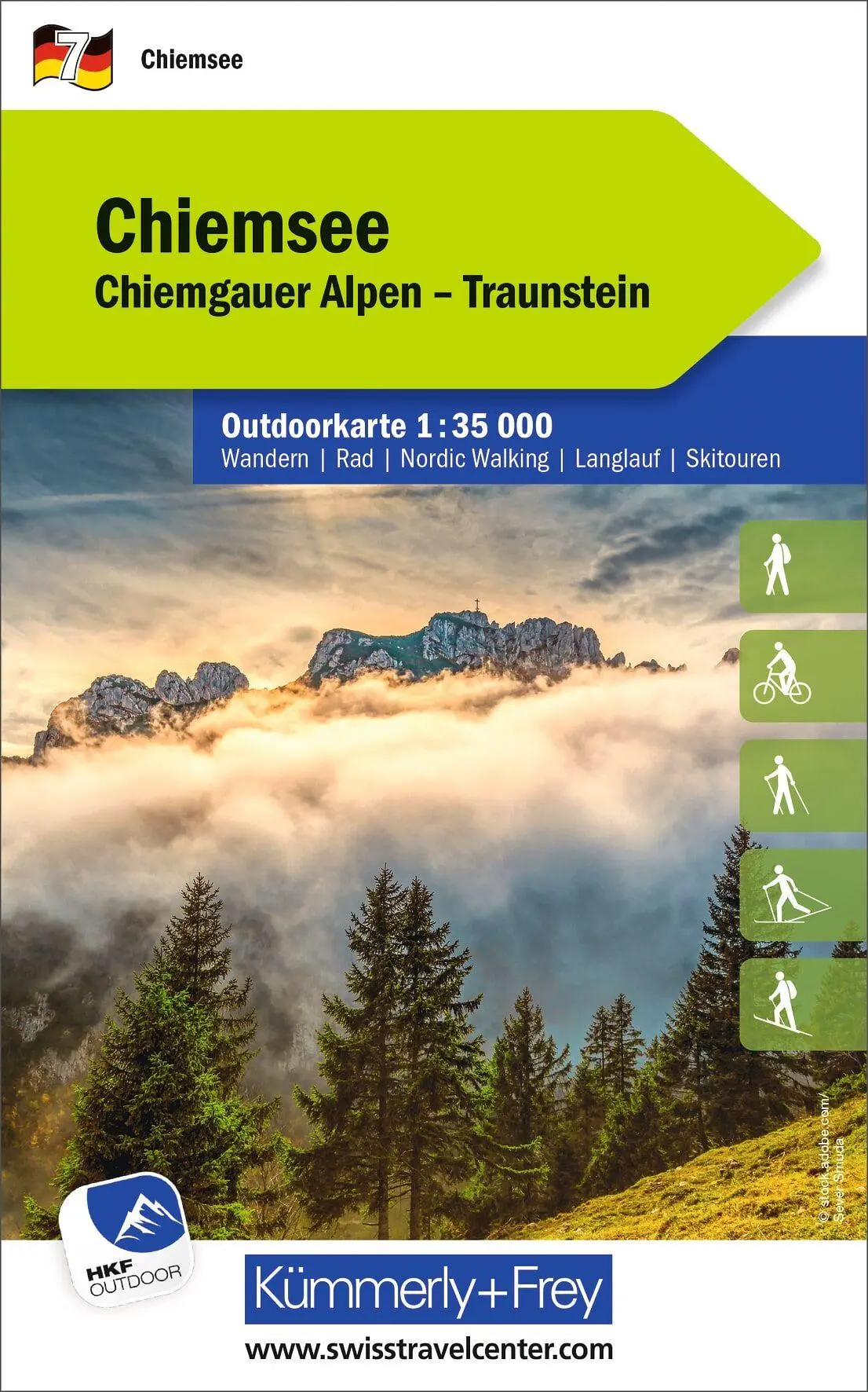 Cover: 9783259026045 | Kümmerly+Frey Outdoorkarte Deutschland 7 Chiemsee 1:35.000 | AG | 2024