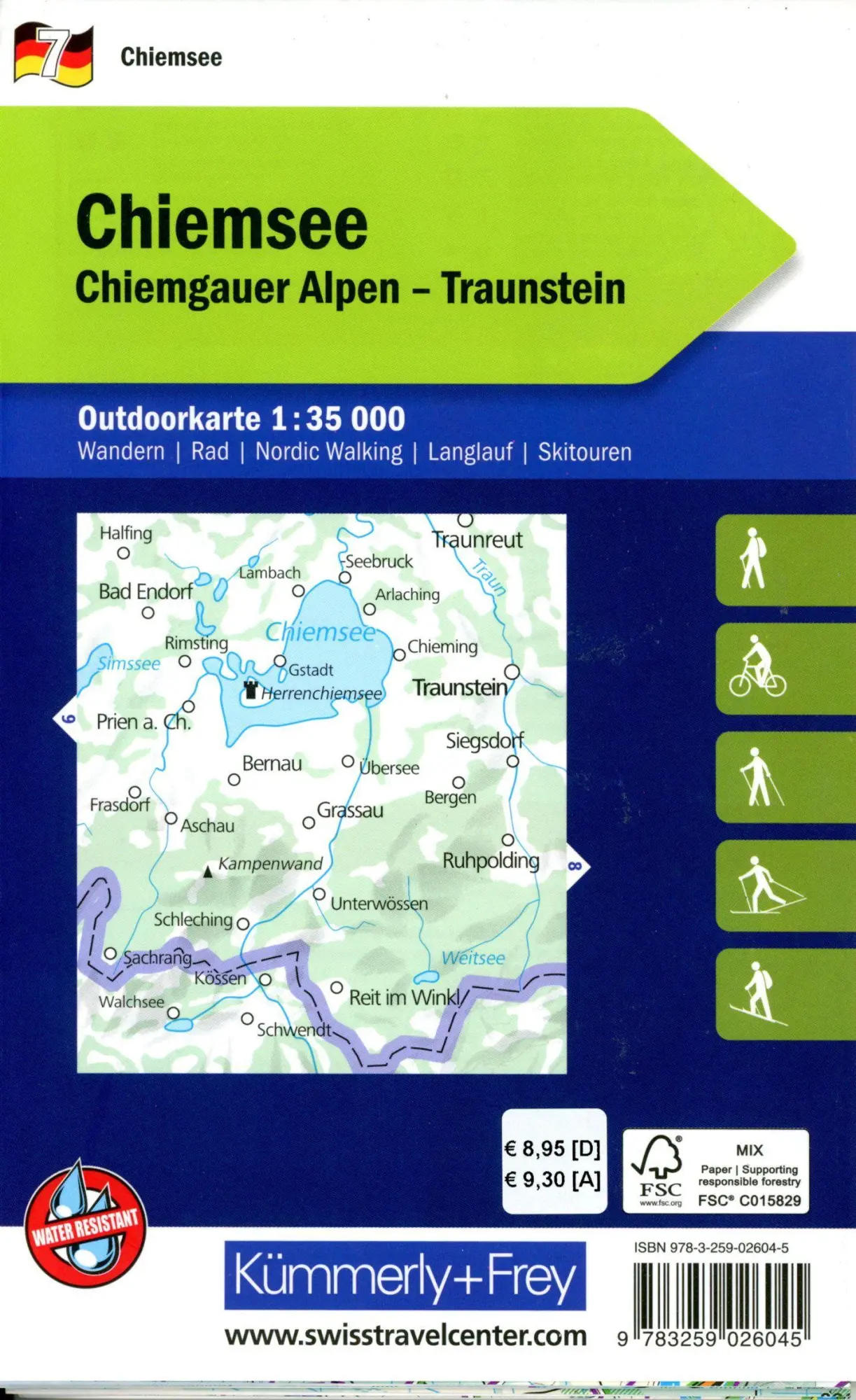Bild: 9783259026045 | Kümmerly+Frey Outdoorkarte Deutschland 7 Chiemsee 1:35.000 | AG | 2024