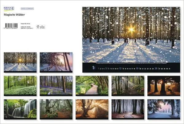 Bild: 9783731876045 | Magische Wälder 2025 | Korsch Verlag | Kalender | Spiralbindung | 2025