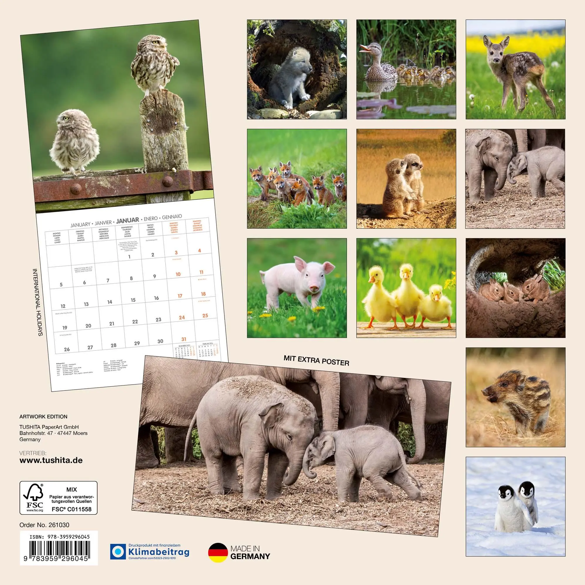 Rückseite: 9783959296045 | Tierbabys/Baby Animals 2026 | Kalender 2026 | Kalender | 28 S. | 2026