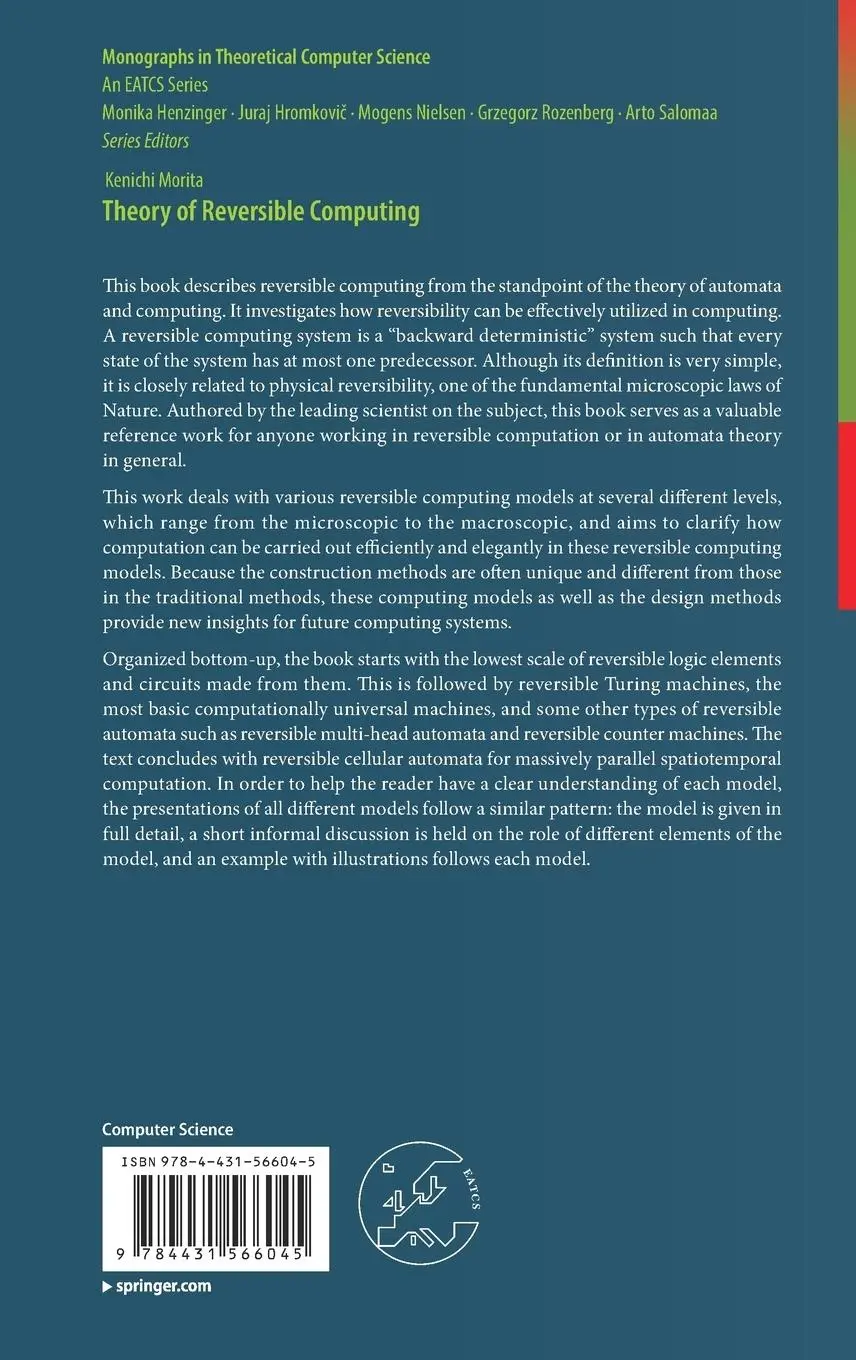 Rückseite: 9784431566045 | Theory of Reversible Computing | Kenichi Morita | Buch | xvii | 2017