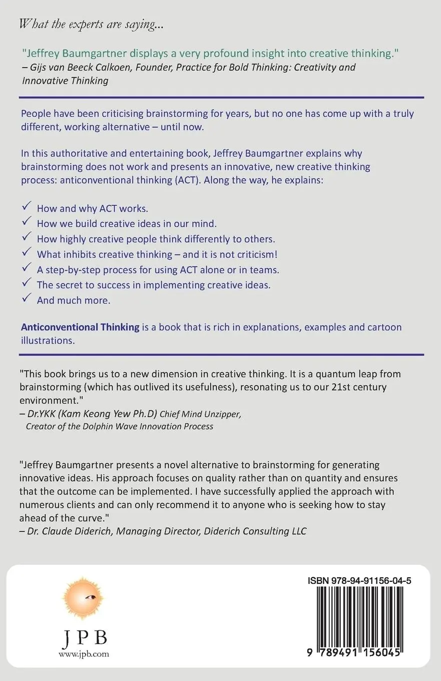 Rückseite: 9789491156045 | Anticonventional Thinking | The Creative Alternative to Brainstorming