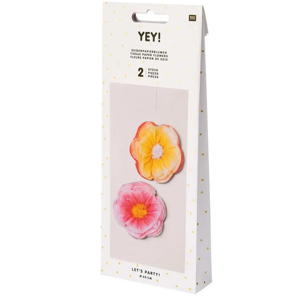 Seidenpapierblumen, Rosa/Gelb, FSC Mix