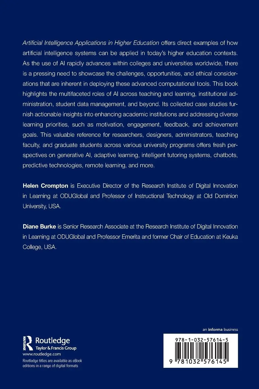 Rückseite: 9781032576145 | Artificial Intelligence Applications in Higher Education | Taschenbuch