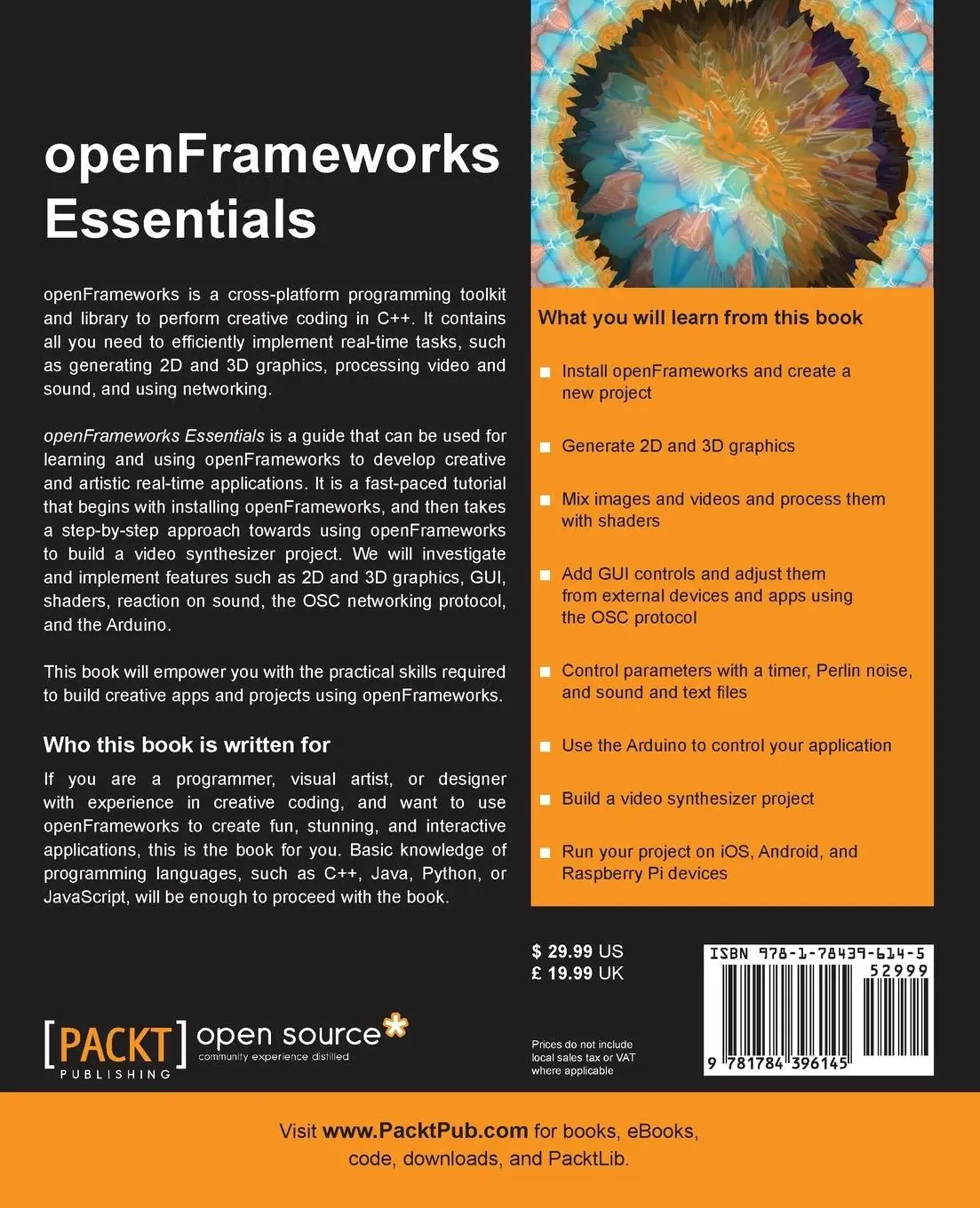 Rückseite: 9781784396145 | openFrameworks Essentials | Denis Perevalov (u. a.) | Taschenbuch