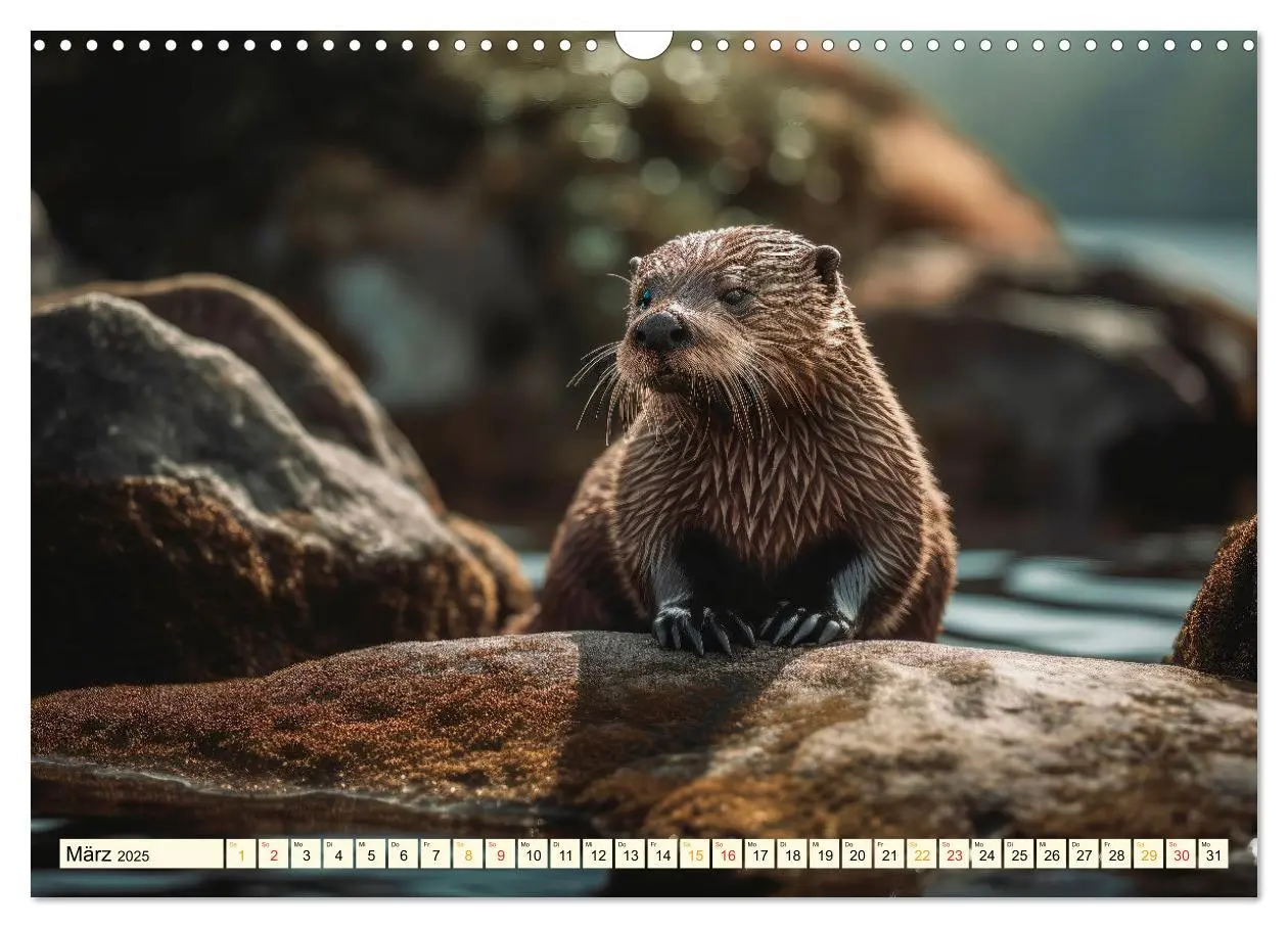 Bild: 9783383906145 | Fischotter - schlaue Jäger (Wandkalender 2025 DIN A3 quer),...