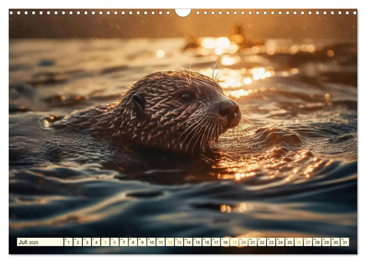 Bild: 9783383906145 | Fischotter - schlaue Jäger (Wandkalender 2025 DIN A3 quer),...