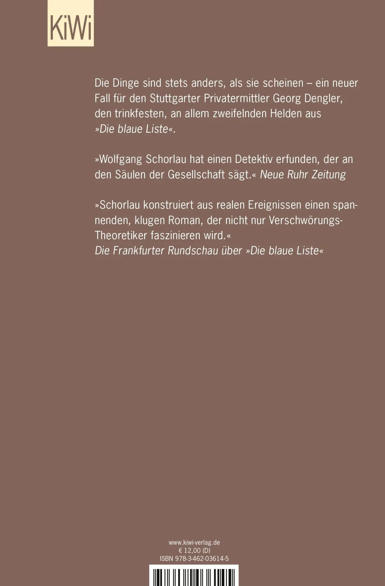 Rückseite: 9783462036145 | Das dunkle Schweigen | Denglers zweiter Fall | Wolfgang Schorlau