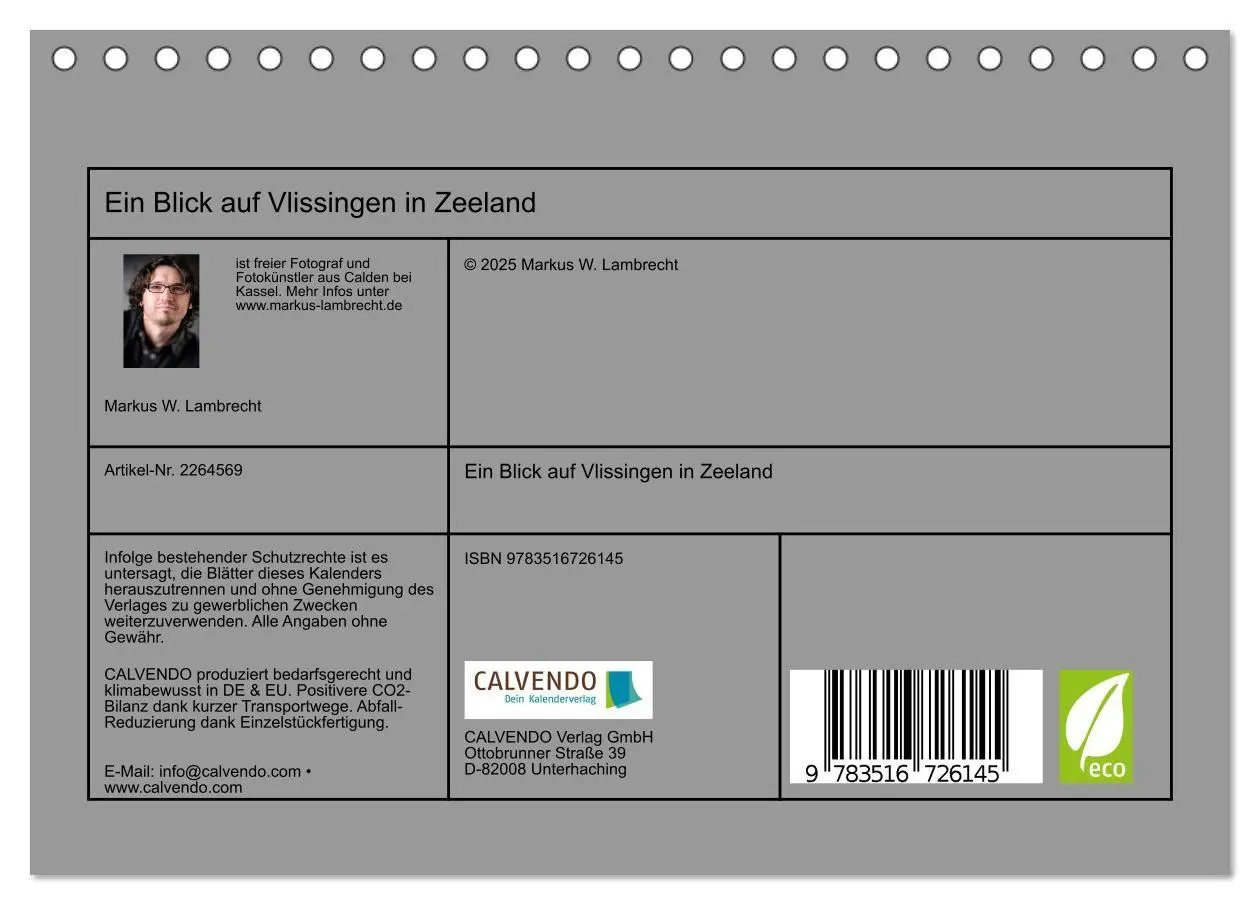 Bild: 9783516726145 | Ein Blick auf Vlissingen in Zeeland (Tischkalender 2026 DIN A5...