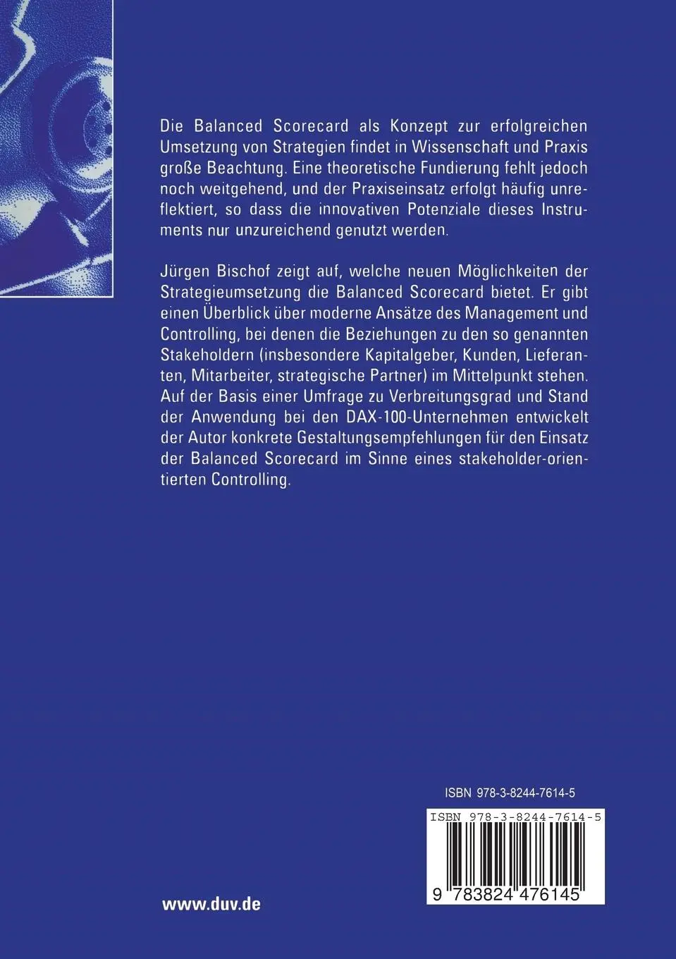 Rückseite: 9783824476145 | Die Balanced Scorecard als Instrument einer modernen...