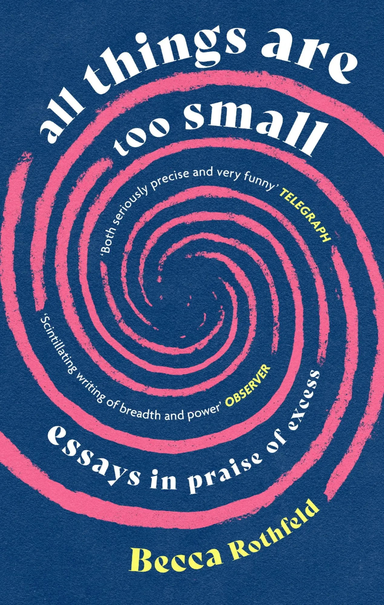 Cover: 9780349016245 | All Things Are Too Small | Essays in Praise of Excess | Becca Rothfeld