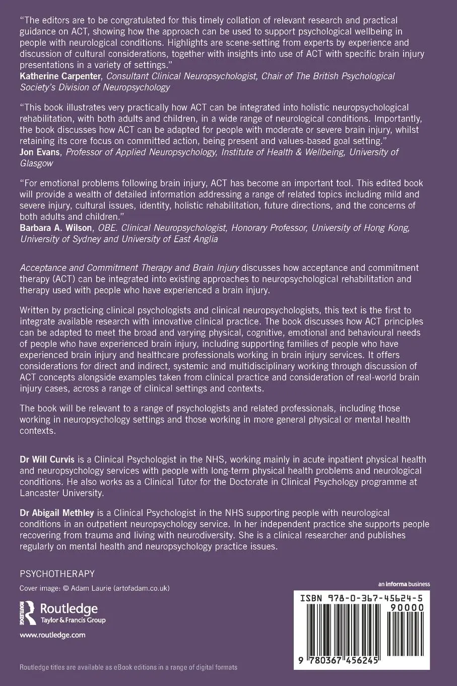 Rückseite: 9780367456245 | Acceptance and Commitment Therapy and Brain Injury | Curvis (u. a.)