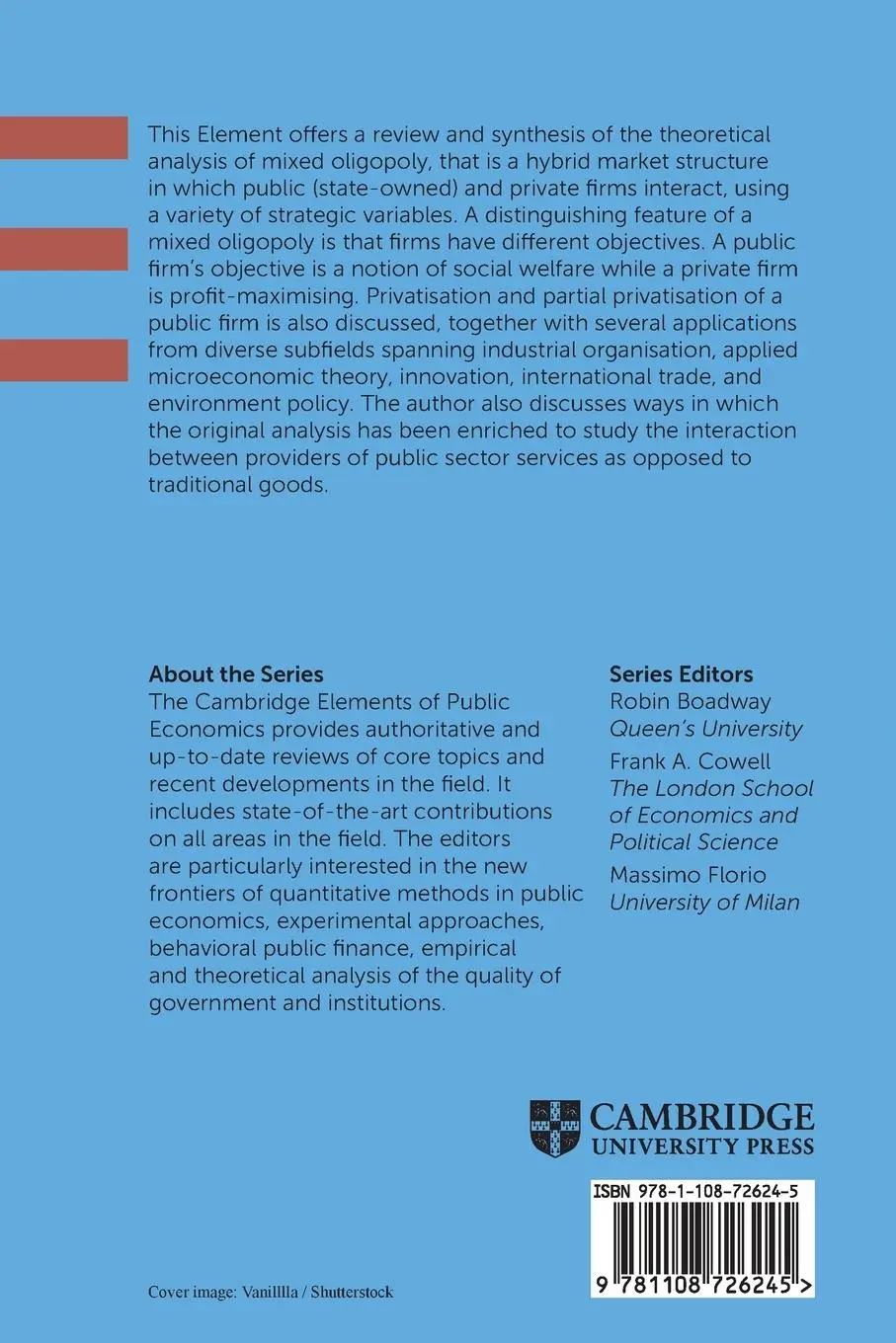 Rückseite: 9781108726245 | Mixed Oligopoly and Public Enterprises | Joanna Poyago-Theotoky | Buch