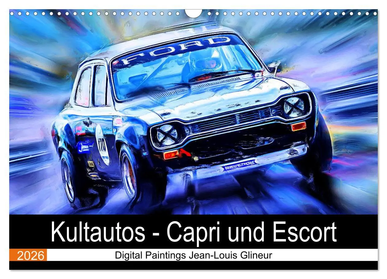 Cover: 9783457246245 | Kultautos - Capri und Escort (Wandkalender 2026 DIN A3 quer),...