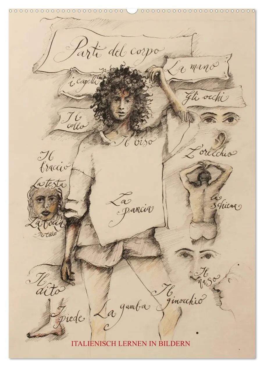 Cover: 9783516406245 | Italienisch Lernen in Bildern (Wandkalender 2026 DIN A2 hoch),...