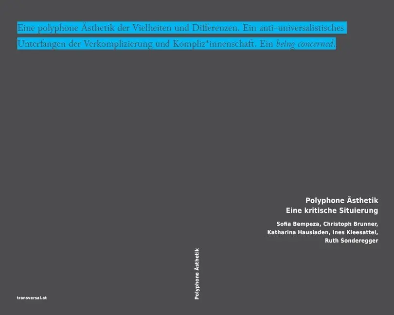 Cover: 9783903046245 | Polyphone Ästhetik | Eine kritische Situierung | Bempeza | Taschenbuch