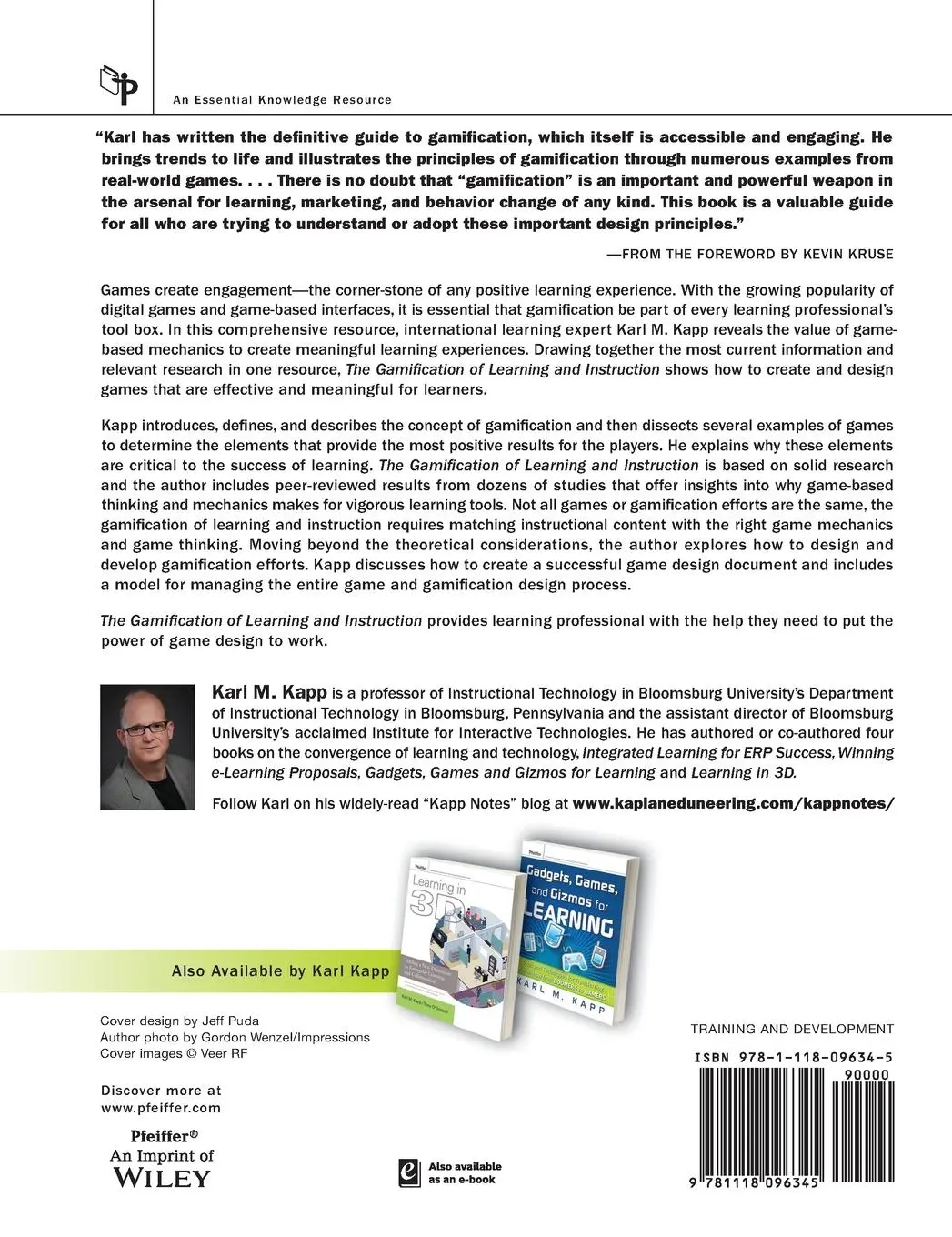 Rückseite: 9781118096345 | The Gamification of Learning and Instruction | Karl M Kapp | Buch