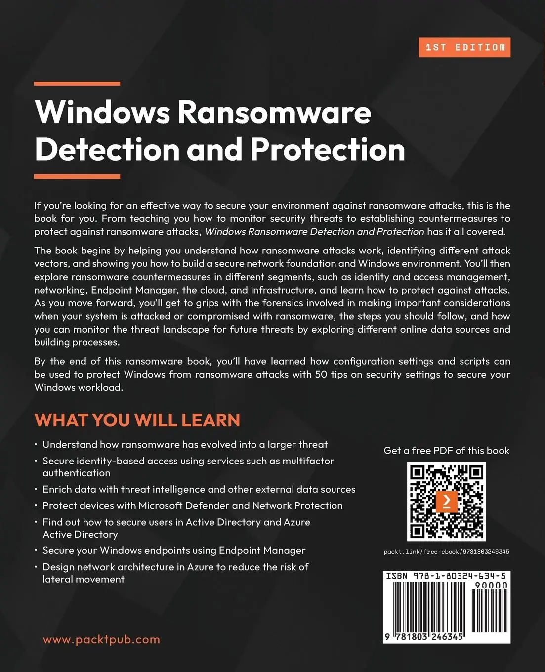 Rückseite: 9781803246345 | Windows Ransomware Detection and Protection | Marius Sandbu | Buch
