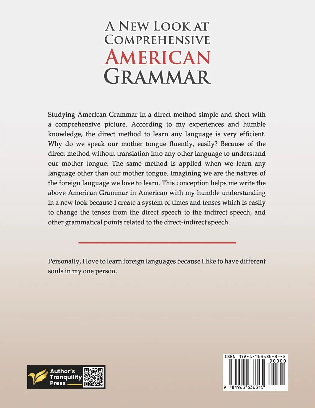 Rückseite: 9781963636345 | A New Look at Comprehensive American Grammar | Hoang-Long Le | Buch