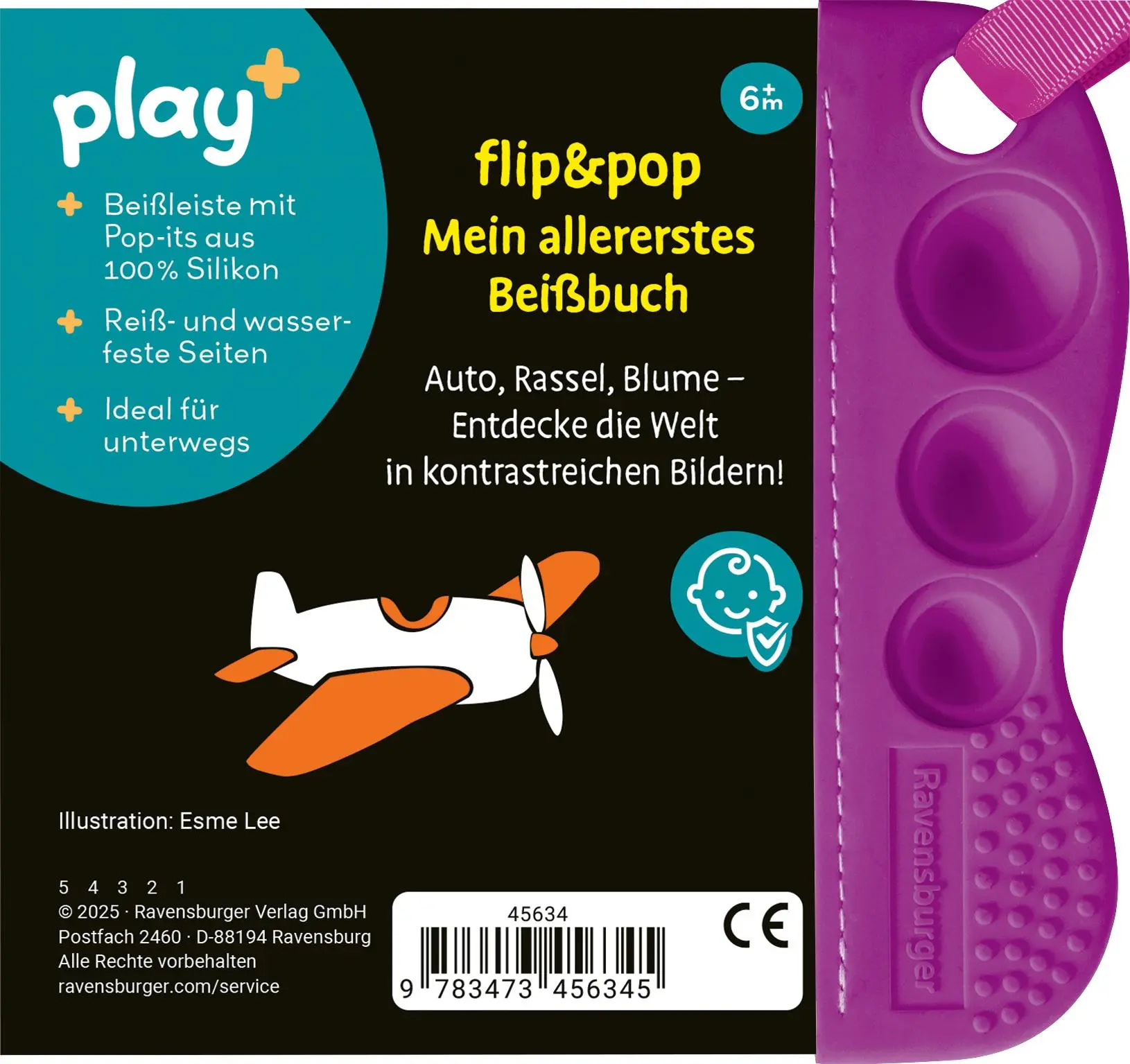 Rückseite: 9783473456345 | Play+ flip&amp;pop Erste Bilder - ab 6 Monate | Mein allererstes Beißbuch