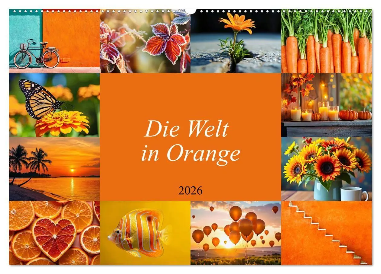 Cover: 9783516706345 | Die Welt in Orange (Wandkalender 2026 DIN A2 quer), CALVENDO...