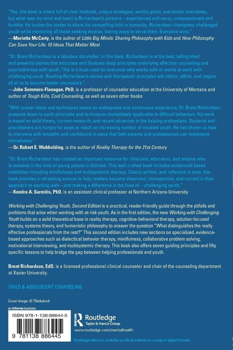 Rückseite: 9781138886445 | Working with Challenging Youth | Seven Guiding Principles | Richardson