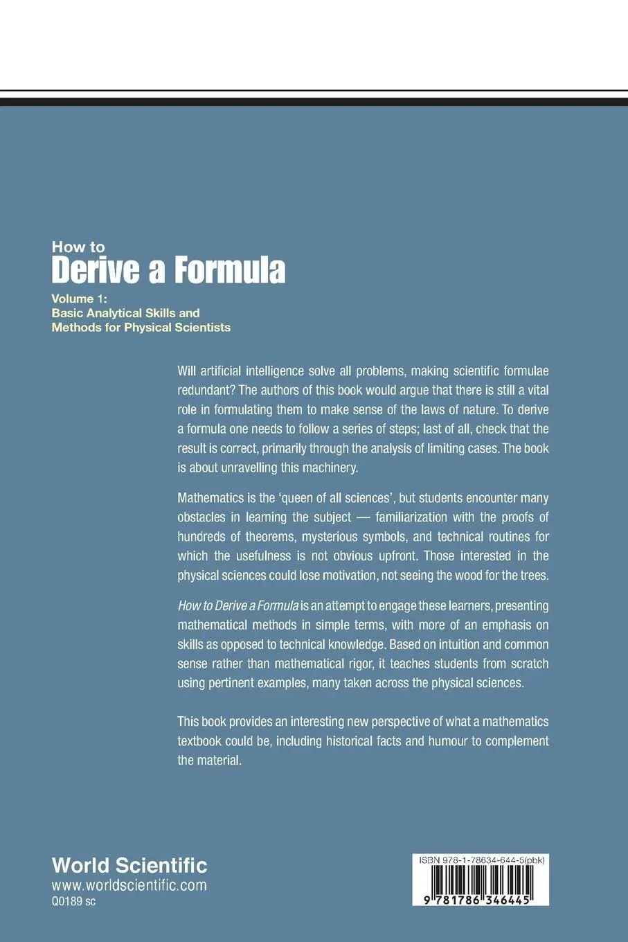 Rückseite: 9781786346445 | HOW TO DERIVE A FORMULA (V1) | Alexei Kornyshev &amp; Dominic O'Lee | Buch