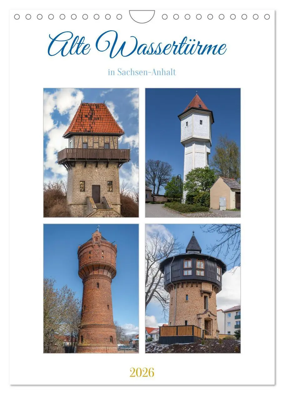 Cover: 9783516316445 | Alte Wassertürme (Wandkalender 2026 DIN A4 hoch), CALVENDO...