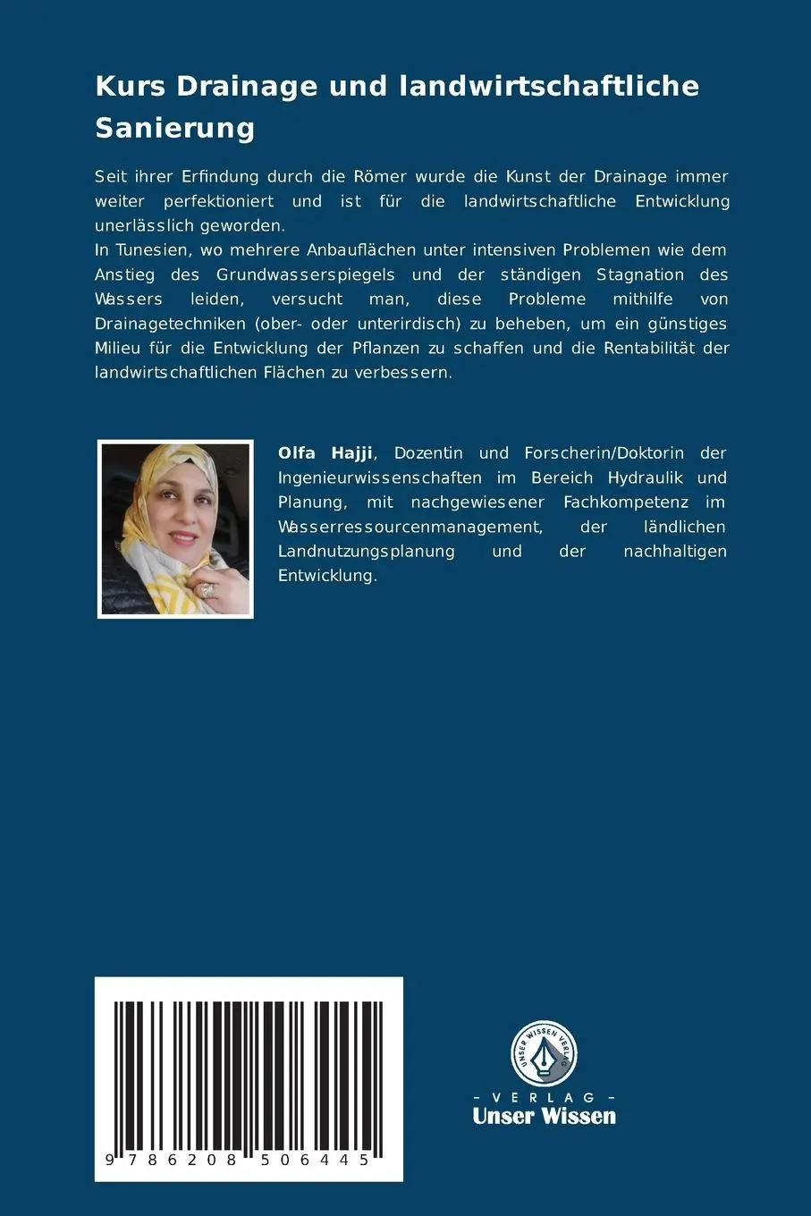Rückseite: 9786208506445 | Kurs Drainage und landwirtschaftliche Sanierung | Olfa Hajji | Buch