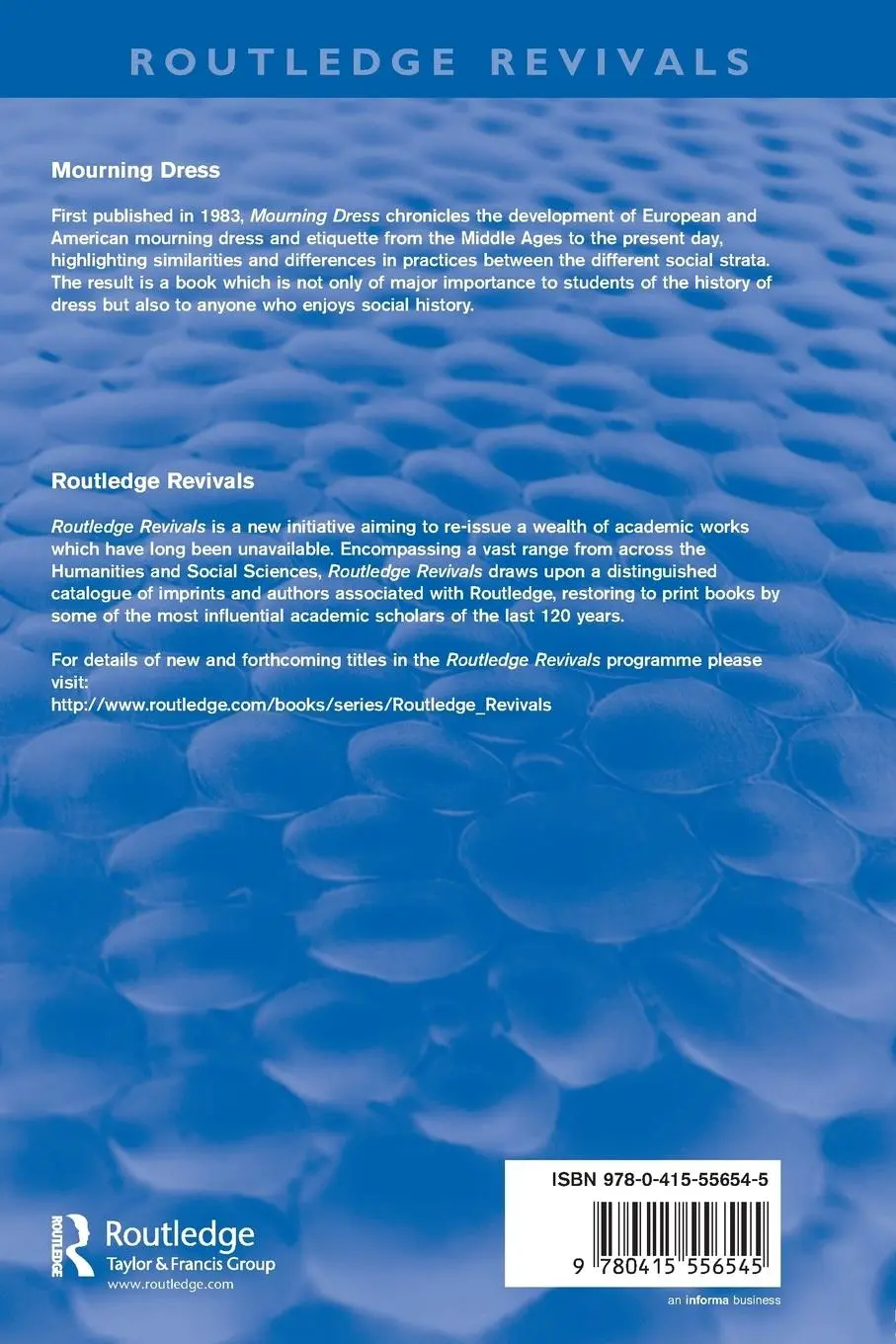 Rückseite: 9780415556545 | Mourning Dress (Routledge Revivals) | A Costume and Social History