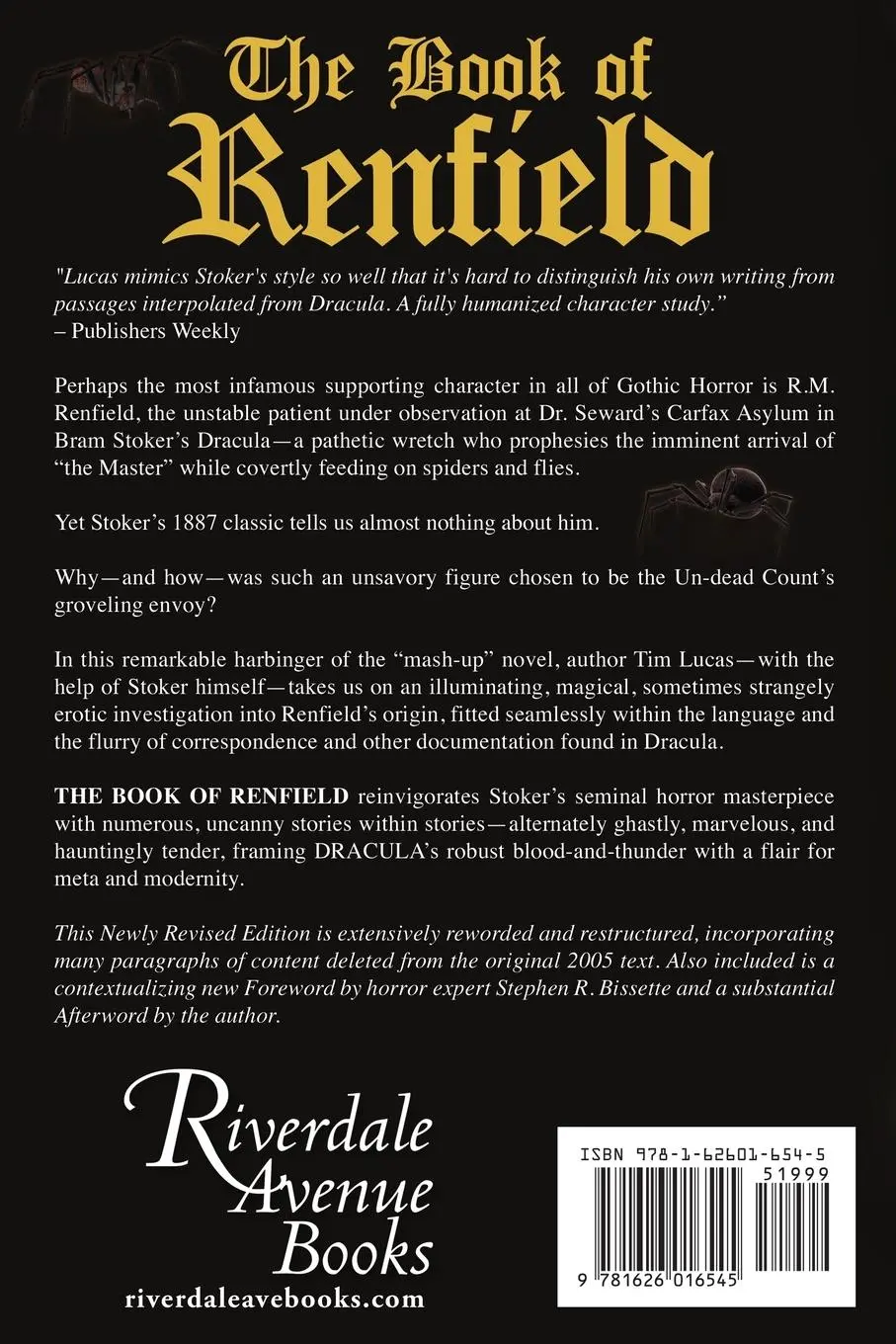 Rückseite: 9781626016545 | The Book of Renfield | A Gospel of Dracula | Tim Lucas | Taschenbuch