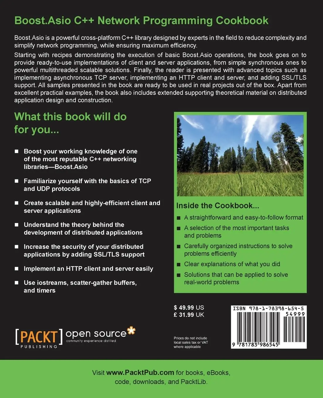 Rückseite: 9781783986545 | Boost.Asio C++ Network Programming Cookbook | Dmytro Radchuk | Buch