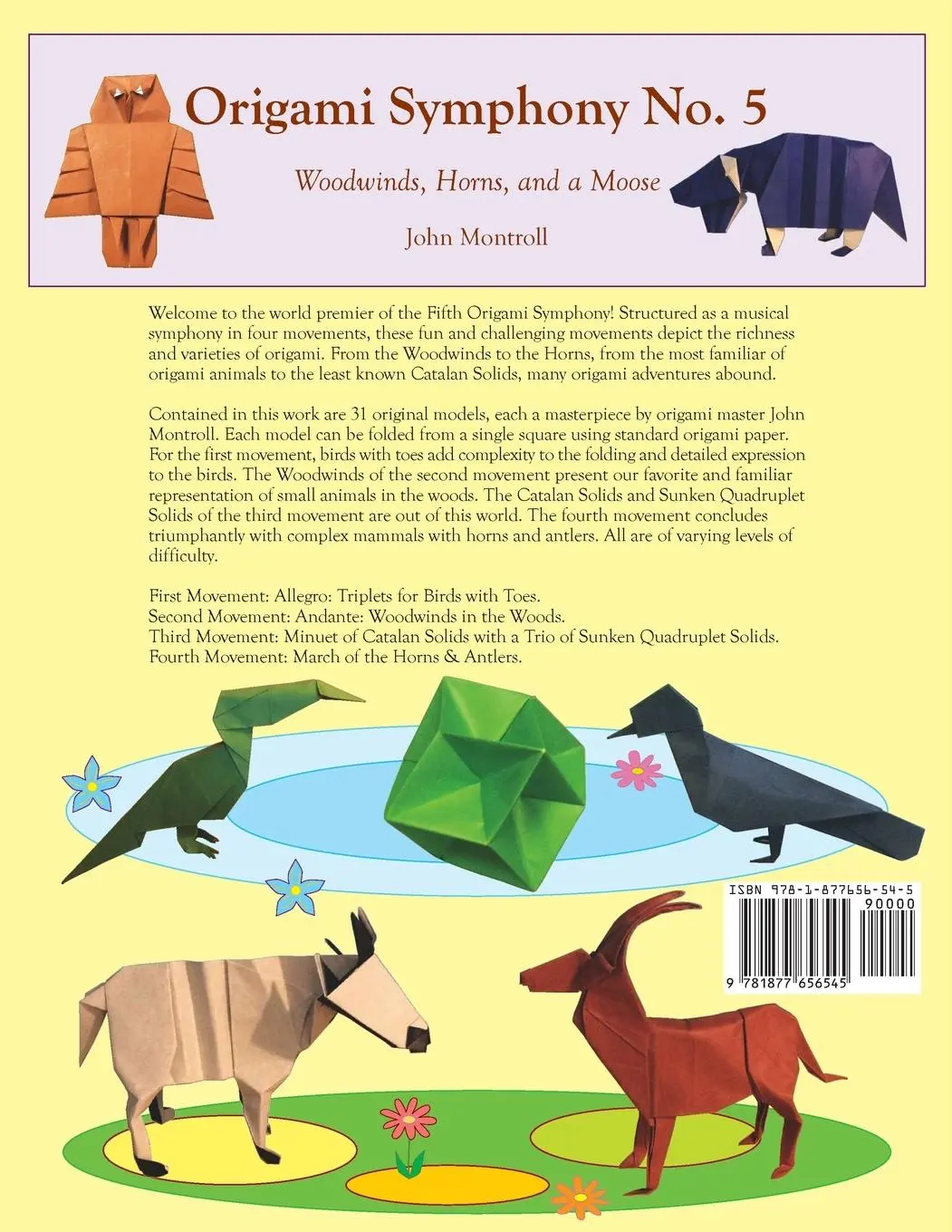 Rückseite: 9781877656545 | Origami Symphony No. 5 | Woodwinds, Horns, and a Moose | John Montroll