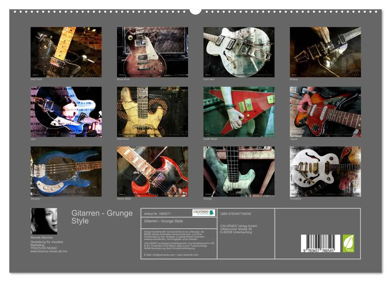 Bild: 9783457766545 | Gitarren - Grunge Style (hochwertiger Premium Wandkalender 2026 DIN...