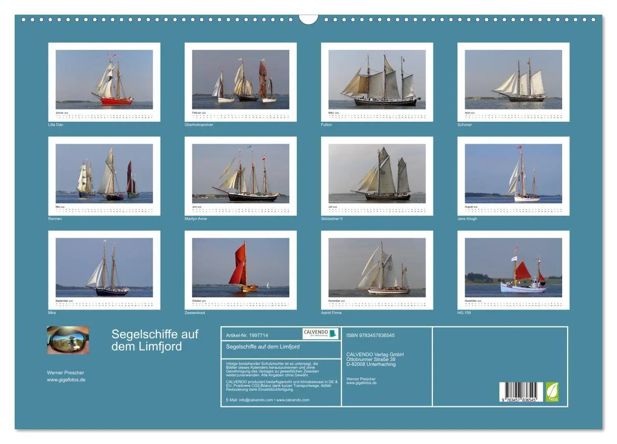Bild: 9783457836545 | Segelschiffe auf dem Limfjord (Wandkalender 2026 DIN A2 quer),...