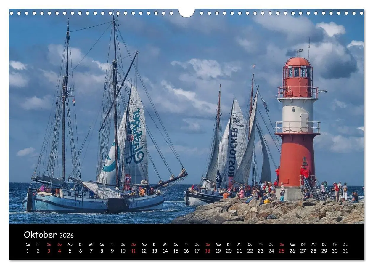 Bild: 9783516166545 | Windjammer vor Warnemünde (Wandkalender 2026 DIN A3 quer), CALVENDO...