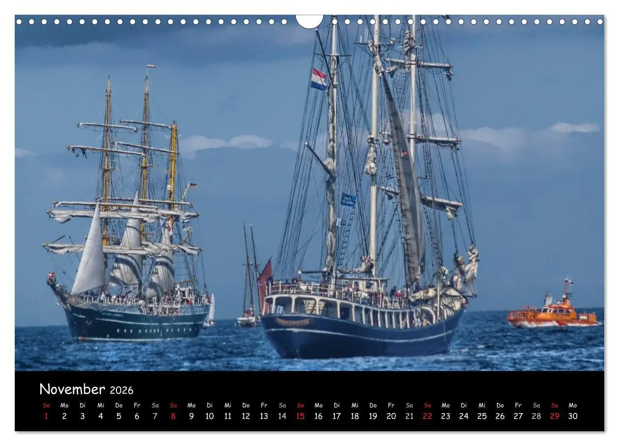 Bild: 9783516166545 | Windjammer vor Warnemünde (Wandkalender 2026 DIN A3 quer), CALVENDO...