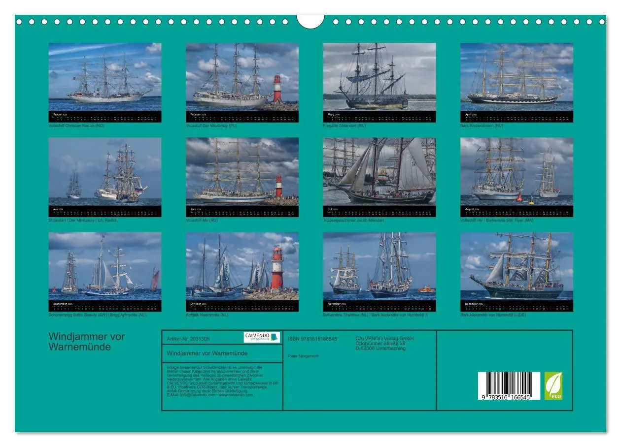 Bild: 9783516166545 | Windjammer vor Warnemünde (Wandkalender 2026 DIN A3 quer), CALVENDO...
