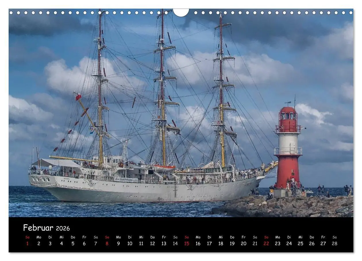 Bild: 9783516166545 | Windjammer vor Warnemünde (Wandkalender 2026 DIN A3 quer), CALVENDO...
