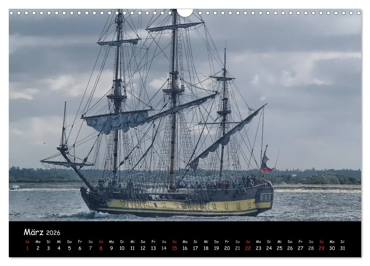 Bild: 9783516166545 | Windjammer vor Warnemünde (Wandkalender 2026 DIN A3 quer), CALVENDO...