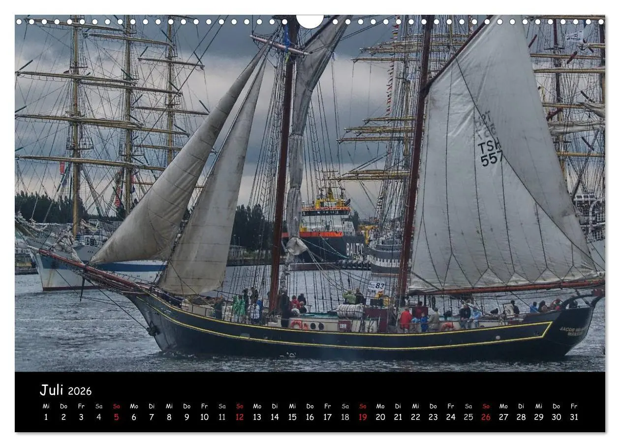 Bild: 9783516166545 | Windjammer vor Warnemünde (Wandkalender 2026 DIN A3 quer), CALVENDO...