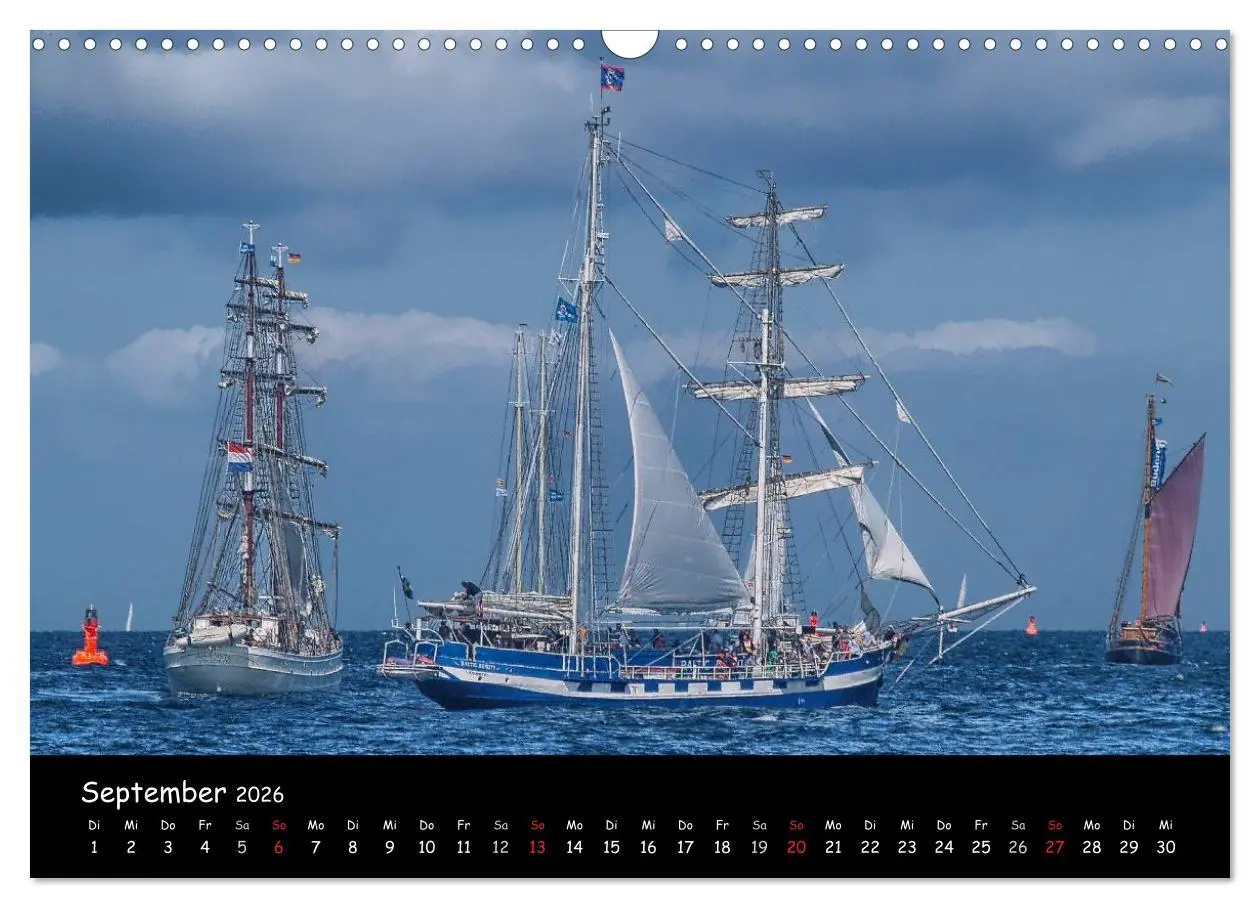 Bild: 9783516166545 | Windjammer vor Warnemünde (Wandkalender 2026 DIN A3 quer), CALVENDO...