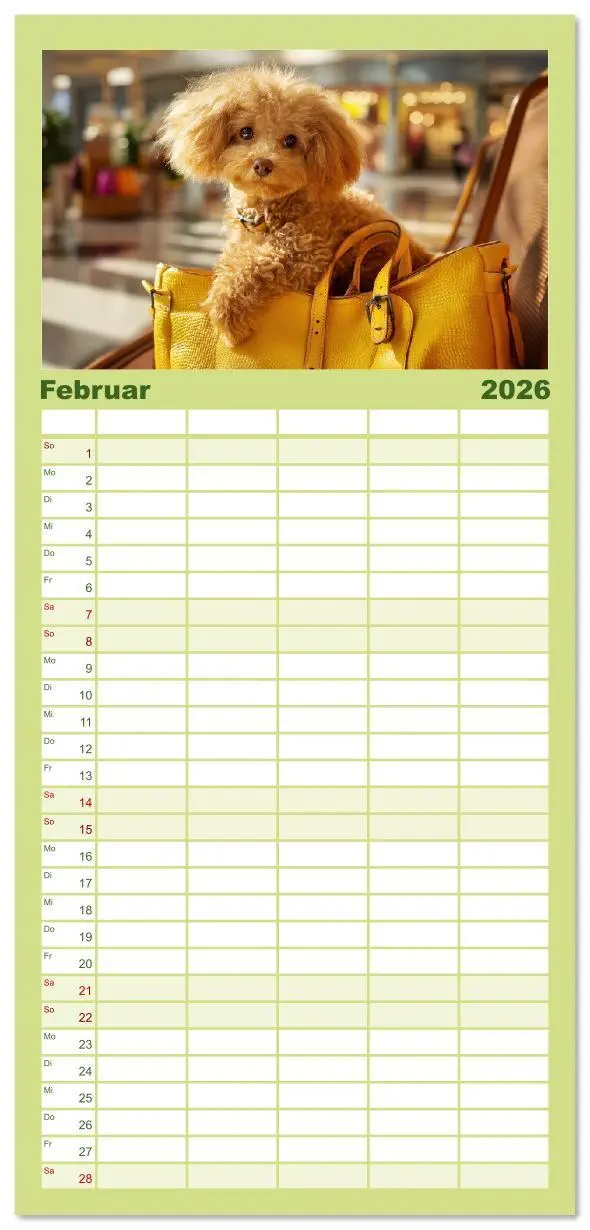 Bild: 9783516616545 | Familienplaner 2026 - Pudel in der Stadt. Urbane Momente voller...