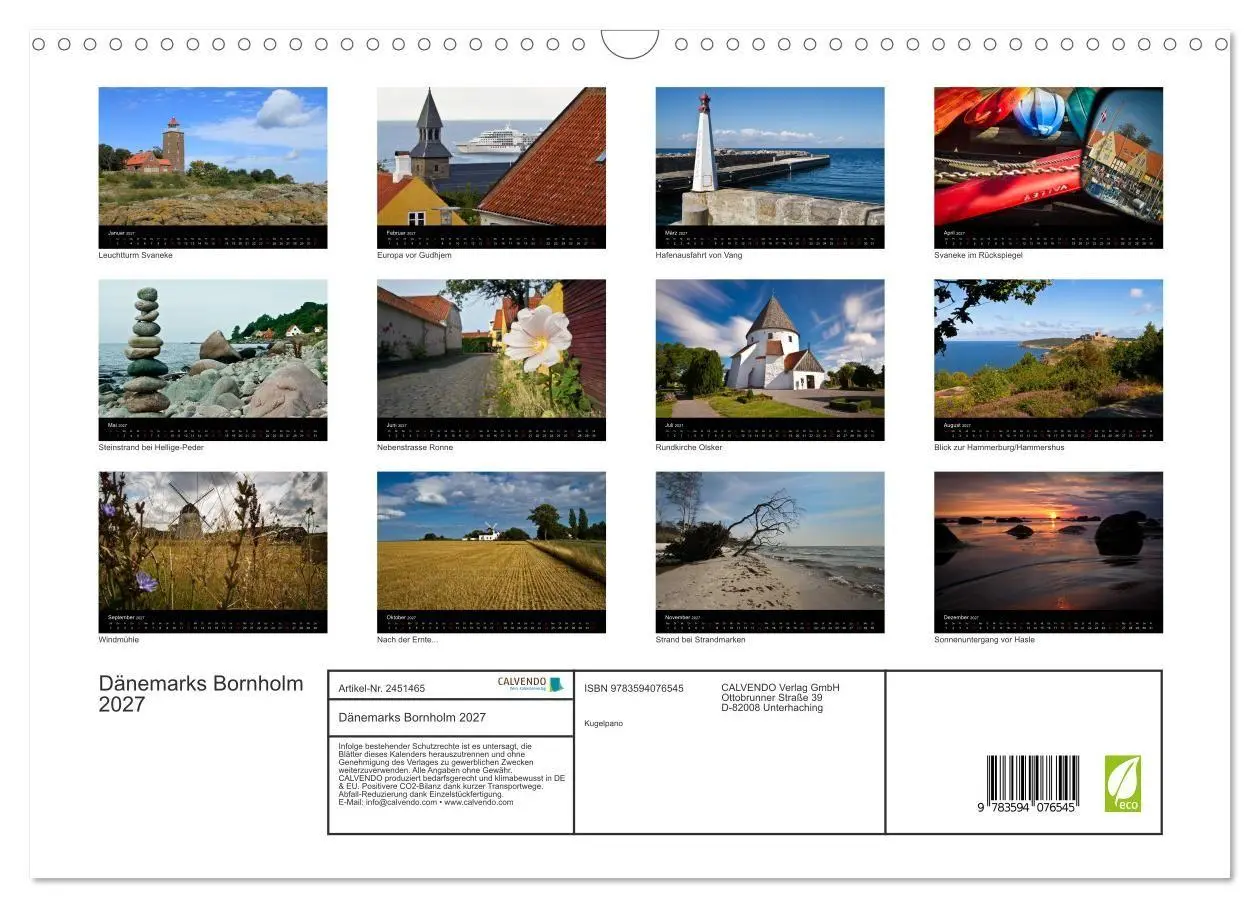 Bild: 9783594076545 | Dänemarks Bornholm 2027 (Wandkalender 2027 DIN A3 quer), CALVENDO...